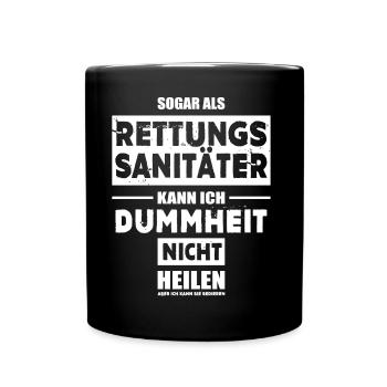 Rettungssanitäter - Dummheit Sedieren - Hoodie - Tasse einfarbig - Schwarz - Vorne