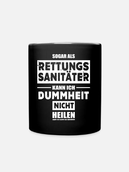 Rettungssanitäter - Dummheit Sedieren - Hoodie - Tasse einfarbig - Schwarz