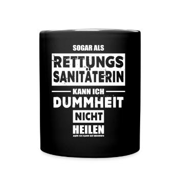 Rettungssanitäterin - Dummheit Sedieren - Hoodie - Tasse einfarbig - Schwarz - Vorne