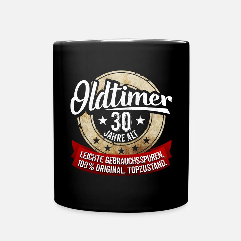 Oldtimer 30 Jahre alt - Tasse einfarbig - Schwarz