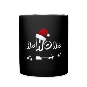 Noël Noël moche Ho ho chapeau rouge - Mug uni - noir - Devant