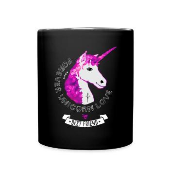 unicorn pink glamour girlie mane horn fee immortal - Full Colour Mug - black - Front
