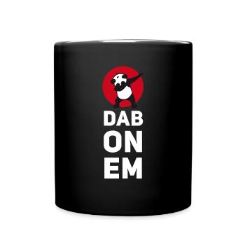 dab on em dabbing panda football touchdown mooving - Tasse einfarbig - Schwarz - Vorne