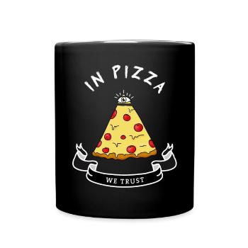 Pizza Illuminati Funny All Seeing Eye Food Humor - Full Colour Mug - black - Front