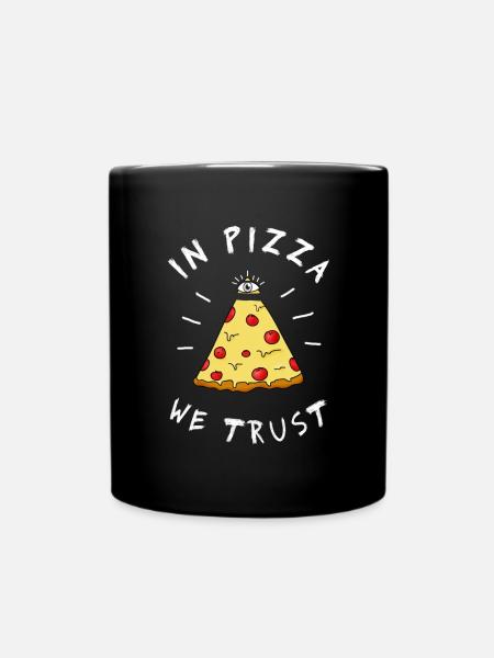 in pizza we Trust Illumination Pyramide Oeil Humour - Mug uni - noir