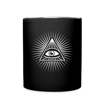 illuminati sehendes Auge erleuchtet fun cool love - Tasse einfarbig - Schwarz - Vorne