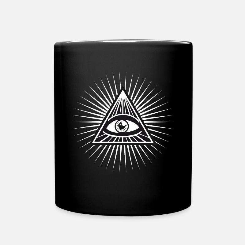 illuminati seeing eye enlightened fun cool love - Full Colour Mug - black