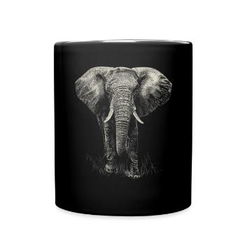 Elefant - Tasse einfarbig - Schwarz - Vorne