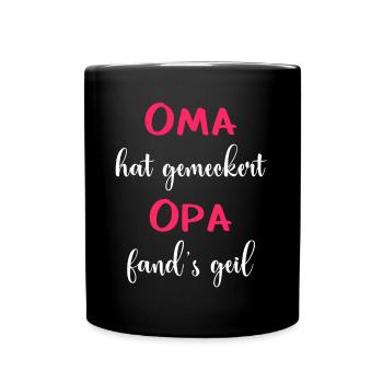 Oma & Opa pink - Tasse einfarbig - Schwarz - Vorne