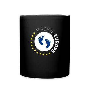 Made in Europe EU Love Baby birth foot stars euro - Full Colour Mug - black - Front