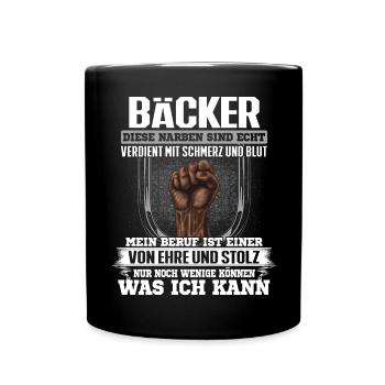 BÄCKER - Ehre und Stolz - Tasse einfarbig - Schwarz - Vorne