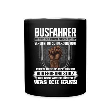BUSFAHRER - Ehre und Stolz - Tasse einfarbig - Schwarz - Vorne