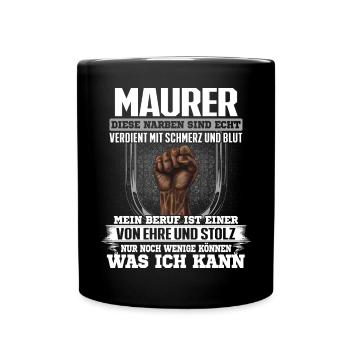 MAURER - Ehre und Stolz - Tasse einfarbig - Schwarz - Vorne