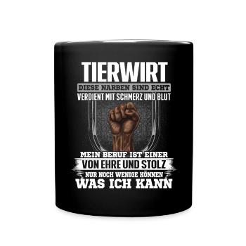 TIERWIRT - Ehre und Stolz - Tasse einfarbig - Schwarz - Vorne