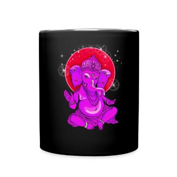ganesha Yoga Indien Buddha Gott Meditation Elefant - Tasse einfarbig - Schwarz - Vorne