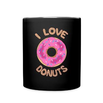 Donut pink - Tasse einfarbig - Schwarz - Vorne