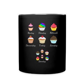 cupcakes jeden Tag ein Cupcake - Tasse einfarbig - Schwarz - Vorne