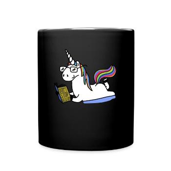 Unicorn Unicorn Cartoon - Mug uni - noir - Devant
