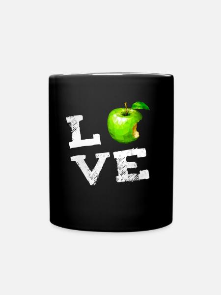 J’adore le fruit pomme, vert mordu en off icône PC plaisir de nerd - Mug uni - noir