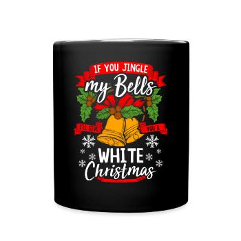 Jingle Bells - Weisse Weihnachten Geschenk Spruch - Tasse einfarbig - Schwarz - Vorne