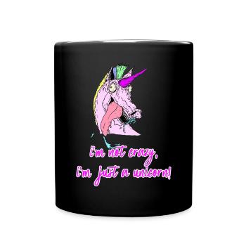 crazy unicorn crazy unicorn - Full Colour Mug - black - Front