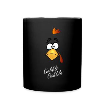 Poulet oiseau bande dessinée dinde humour tête drôle lol fu - Mug uni - noir - Devant