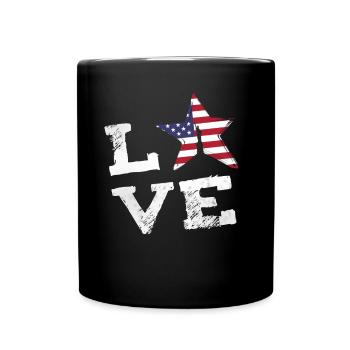 love USA liberty Flagge freiheitsstatue Reise nyc - Tasse einfarbig - Schwarz - Vorne