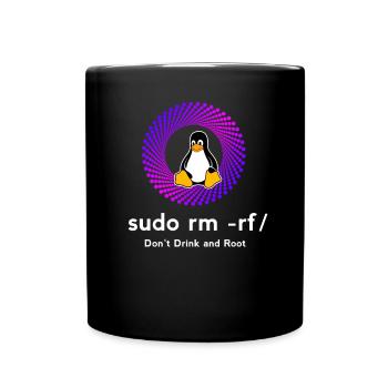 Computer Sys admin Pinguin Nerd pc sudo rm -rf cod - Tasse einfarbig - Schwarz - Vorne