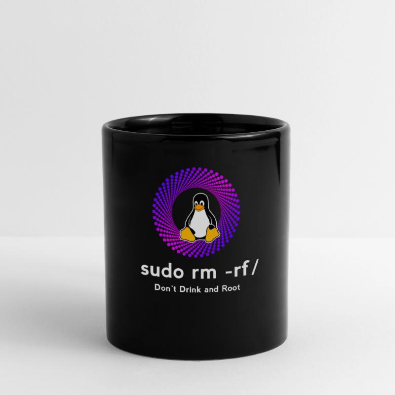 Computer Sys admin Pinguin Nerd pc sudo rm -rf cod Tasse einfarbig