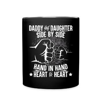 coeur papa et fille à cœur - Mug uni - noir - Devant