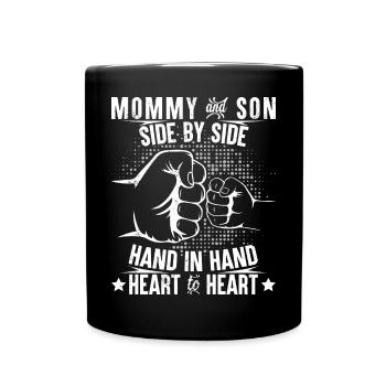Mommy and son heart to heart - Tasse einfarbig - Schwarz - Vorne