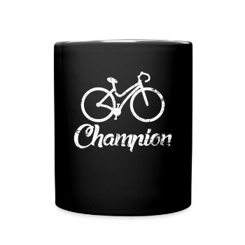 Radsport Fahrrad Champion Rennrad Radrennen Sport - Tasse einfarbig - Schwarz - Vorne