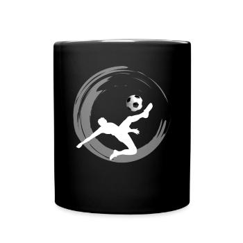 Soccer fußballer fußball schuß tor club sport fan - Tasse einfarbig - Schwarz - Vorne