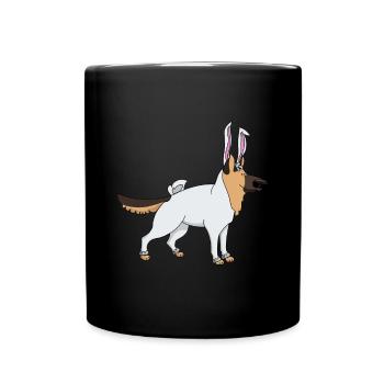 Berger allemand en costume de lapin de Pâques - Mug uni - noir - Devant