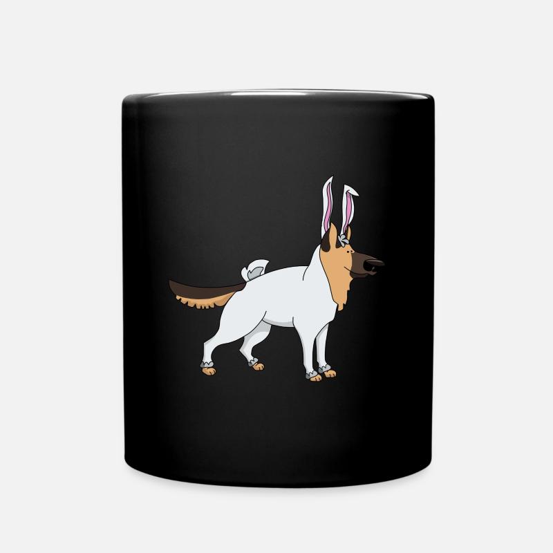 Deutscher Schäferhund im Osterhasen Kostüm Ostern - Tasse einfarbig - Schwarz