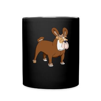 Bulldog in a bunny costume - easter bunny easter - Full Colour Mug - black - Front