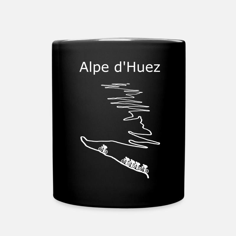 Motif de randonnée à l’Alpe d’Huez avec panorama de montagnes - Mug uni - noir