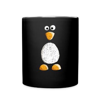 Petit pingouin doux avec style vintage - Mug uni - noir - Devant