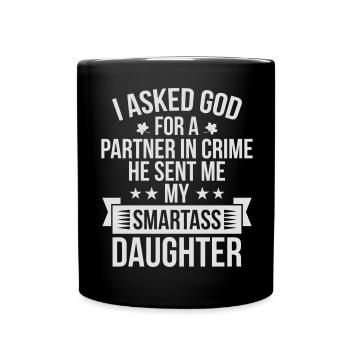 Smartass fille - mère jour de père de jour - Mug uni - noir - Devant