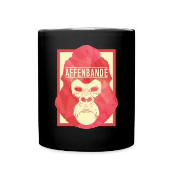 Gorilla Affe Spruch Geschenk Zoo Affenbande Party - Tasse einfarbig - Schwarz - Vorne