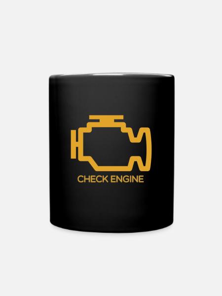 Check Engine - Tasse einfarbig - Schwarz