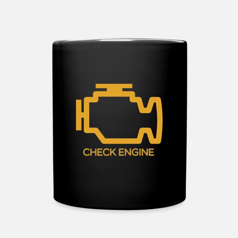 Check Engine - Tasse einfarbig - Schwarz