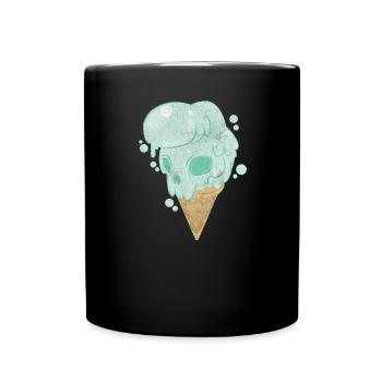 Ice cream ice cream waffle summer kids gift party - Full Colour Mug - black - Front