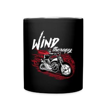 Motorrad Motorradfahrer Wind Therapy Biker Bike - Tasse einfarbig - Schwarz - Vorne