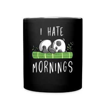 Je déteste les matins - Bamboo Panda Bear - Comic - Mug uni - noir - Devant