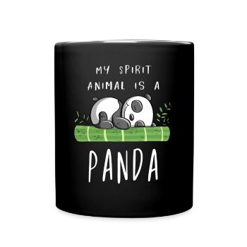 My Spirit Animal Is A Panda - Panda Bear - Comic - Full Colour Mug - black - Front