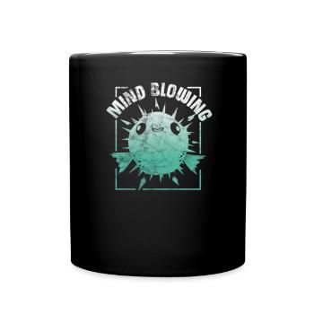 Kugelfisch Spruch Geschenk Angler Zoo Wortspiel - Tasse einfarbig - Schwarz - Vorne