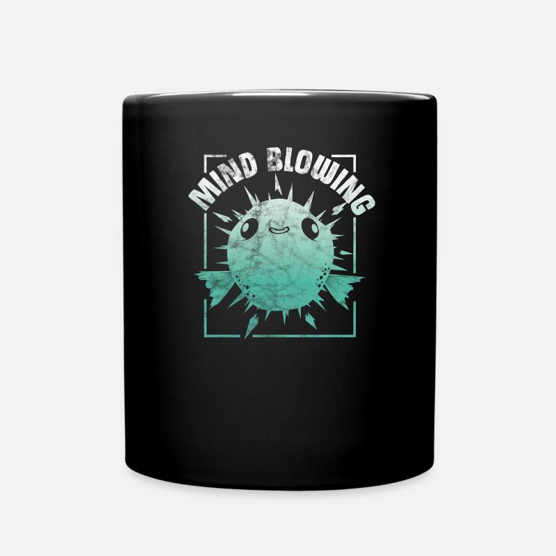 Kugelfisch Spruch Geschenk Angler Zoo Wortspiel - Tasse einfarbig - Schwarz
