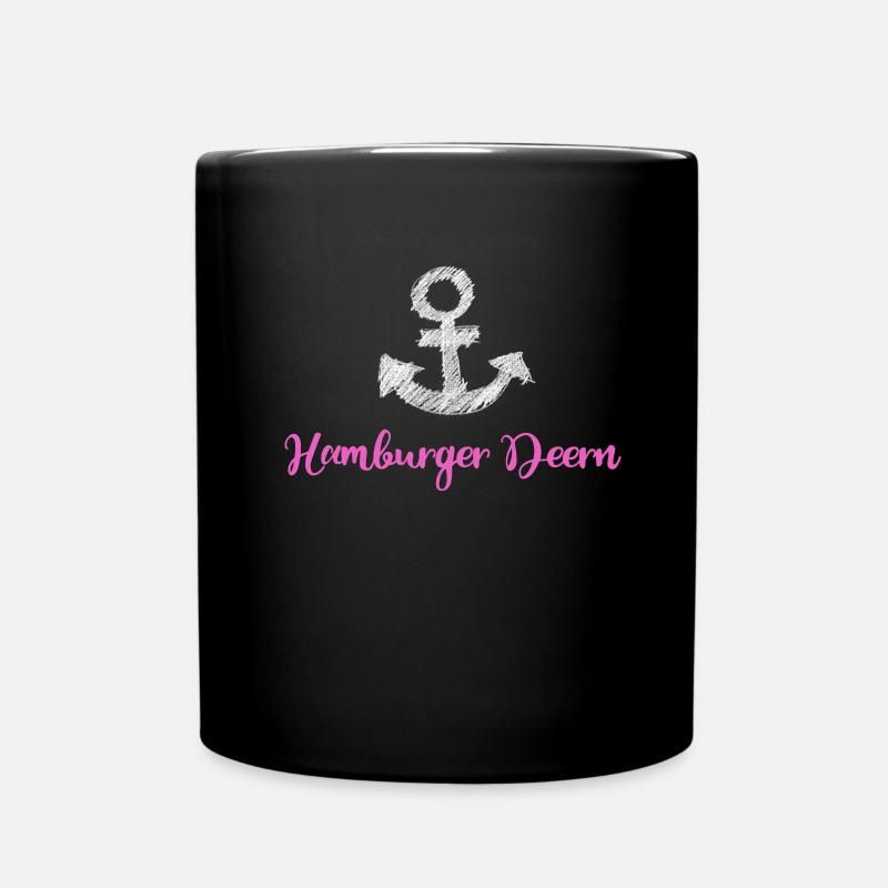 hamburger deern Anker See Hafen mädchen girl meer - Tasse einfarbig - Schwarz