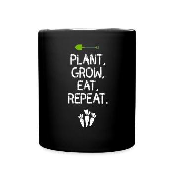 garden gardener farmer organic bio vegan farmer - Full Colour Mug - black - Front